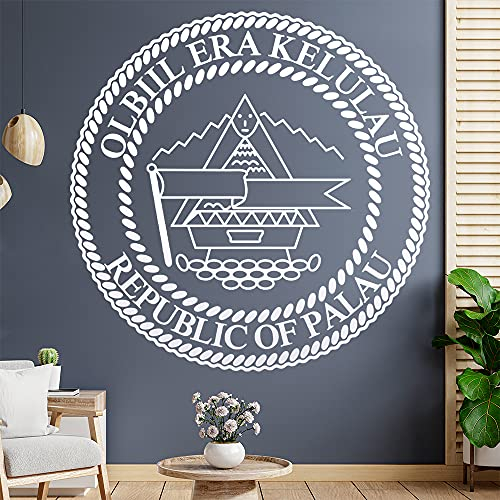 Palau Wappen Wandtattoo Wandaufkleber Wall Sticker - Dekoration, Küche, Wohnzimmer, Schlafzimmer, Badezimmer