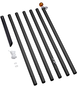 Fairybell Teilbarer Aluminium-Fahnenmast - 7 Meter - Schwarz