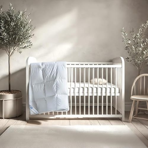 Continental Bedding Toddler Microfiber Comforter Duvet Insert 250 Thread Count 100% Cotton Shell Lightweight Year Round Sleep Blanket White, 39x47