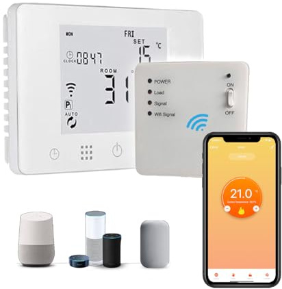 CRONOTERMOSTATO WIFI + RF SENZA FILI A BATTERIA PROGRAMMABILE SMARTPHONE APP ALEXA TERMOSTATO DA PARETE O BOX 503