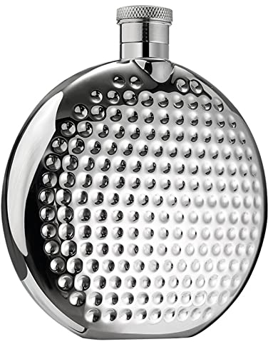 Flasque portable 6 oz Flasque à whisky Flacon de poche Flacon à whisky Flacon à whisky avec entonnoir pratique pour l'entraînement, la randonnée, les voyages (Couleur : Argent, Taille : 6 oz) (Argen