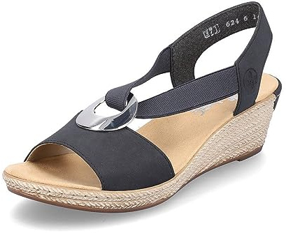 Rieker Alula Womens Wedge Heel Sandals 6 UK Blue
