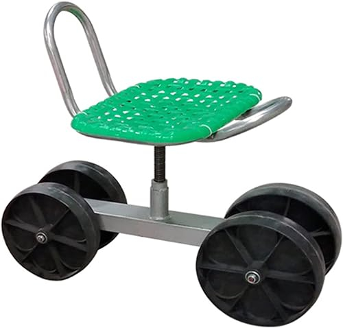 HACSYP Gartensitz mit Rädern, drehbarer, Verstellbarer Sitz for Gartenwagen, Rollhocker, lindert Schmerzen beim Auf- und Absteigen (Color : A)