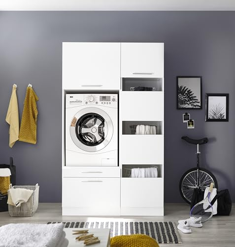respekta Armoire pour machine à laver et sèche-linge - 117 cm - Blanc Clara