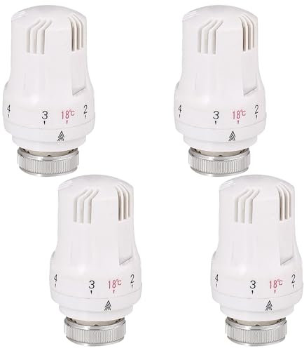 Thermostat Radiators Valve, TRV M30x1.5 Radiator Thermostatic Head, Thermostat Radiator Replacement Head, Heating System Temperature Control Heads for Home Office (4pcs)