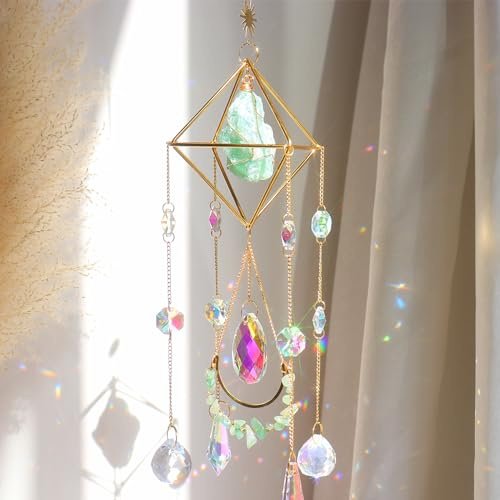 Attrape-Soleils en Cristal,Pendentif Prisme Attrape-Soleil en Cristal Coloré,Suncatcher Pendentif,Soleil Cristal Décoration,Cristal Ornement Capteur,Fabricant Arc-en-Ciel Suspendu pour Fenêtre Jardin
