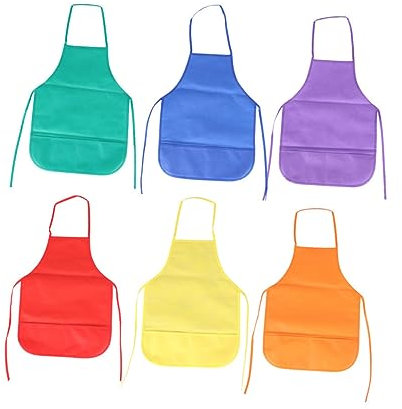 PRETYZOOM 6stücke Teiliges Junge Mädchen-malschürzen Wasserdichte Bastelschürzen Für Jungen Und Mädchen Verstellbar Für Malaktivitäten Kunsthandwerk Und Kinderkochen Bunten Farben