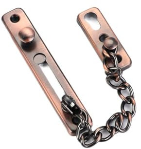 ETomey TüRkette Türkettenschloss, Edelstahlkette, Türschutz, Sicherheit mit Federknopf, Diebstahlsicherung, Türkette, Türverriegelung, Tür ohne Bohren (Color : Camel)