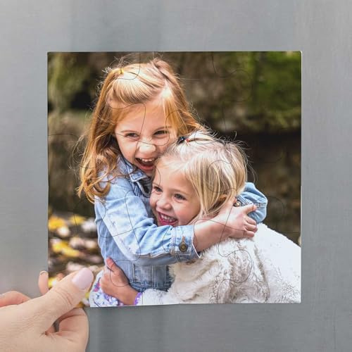 Wanapix | Magnetpuzzle Personalisiert mit Foto und Text | 9 Teiles Flexible | 18 x 18 cm | Originelles Geschenk | Puzzle Erwachsene