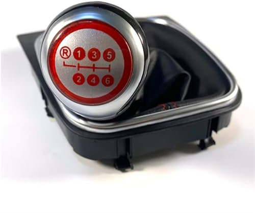 Schaltsack Schaltmanschette Für VW Für Golf 6 5 MK5/6 Für Scirocco(2009) Für Octavia Auto Styling Schaltknauf Manuelle Schaltknauf Hebel Leder Boot Schaltkopf (Farbe : 6 Speed Style 2)