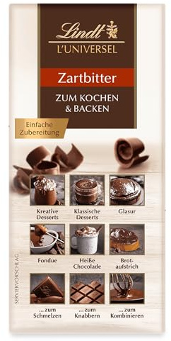 Lindt Schokolade | L'Universel Zartbitter, 200g Tafel, Kochen&Backen