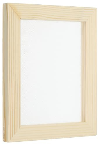 PATIKIL 7,1x5,9 Holz-Papiersieb, Papierherstellungsrahmen Papierherstellungssieb für DIY-Papierhandwerk Trockenblumenhandwerk, Naturfarbe