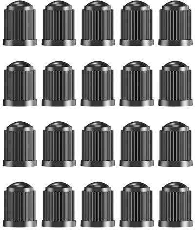 Flaconi 20PCS Tappini Gomme Auto,Tappi Valvole Pneumatici Auto,Tappi Pneumatici Auto,Tappi Ruote Auto,Tappino Bici con o-ring,Universali Tappini Gomme Auto Cappuccio Valvola per Biciclette/Moto/Camion