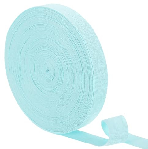 QUARKZMAN 21 Meter Baumwoll Schrägband, 3/4 Zoll 23 Yards Fischgrätenstich webband zum nähen stoffbänder Gurtband Baumwollband für Heimwerker DIY Handwerk Kleidungsnähen (Blau)