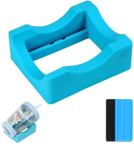 Eruceky Portavasos Pequeño de Silicona, Soporte para Vasos con Raspador, Soporte Antideslizante, Se Adapta a Muchos Tamaños de Copa con Raspador de Borde de Fieltro