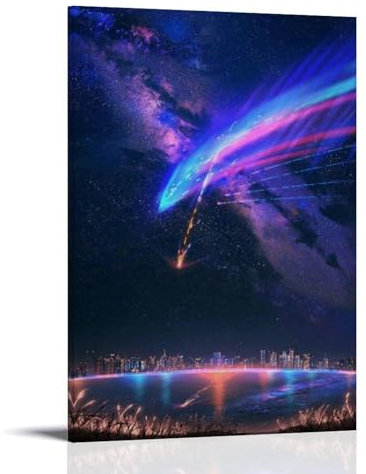Your Name Póster Kimi No Na Wa Vertical Póster Pintura Decorativa Lienzo Arte de Pared Salón Póster Dormitorio Pintura, Arte de Pared Impresión de Imagen Moderna Decoración de Habitación Familiar 30 x