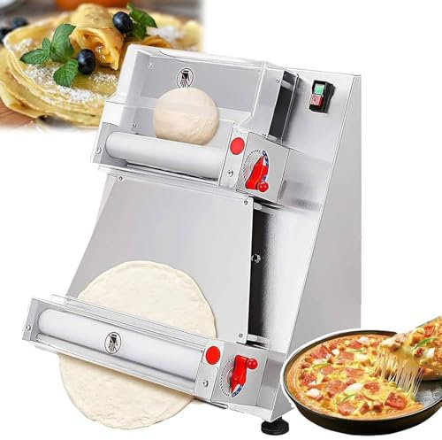 Electric Pizza Dough Press Machine, Stainless Steel Semi-Automatic Pizza Dough Roller - 30/40cm Pizza Forming Machine for Pies, Tortillas, Pastries