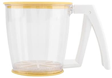 CHFYIJYHM ,Tamizador Taza de Mano Tamiz de harina Tamiz de Malla de Polvo Colador de harina de plástico Suministros for Hornear Herramientas con Tapa