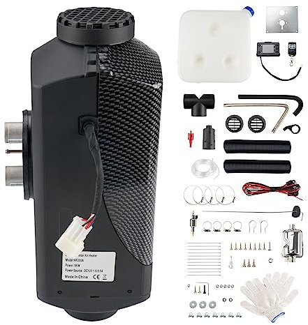 HALOYWB Chauffage Diesel 12 V 5 KW, Chauffage de stationnement adapté pour Camping-Car, Garage, remorque de Voiture, Camion, Bateau, Camping-Cars, Chauffage Diesel à Chauffage Rapide, Noir