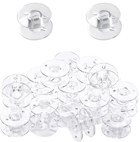 TRKETK 100 Pcs Sewing Machine Bobbins Plastic Sewing Machine Bobbins Transparent Household Bobbins Embroidery Bobbins Sewing Accessories for Sewing DIY Craft Clothings Projects