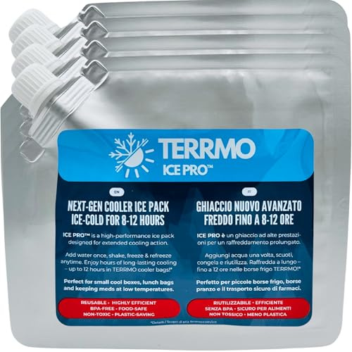TERRMO Ice Pro™ Premium Ice Packs for Cool Box & Lunch Bag | Long-Lasting Freezer Blocks up to 24–72h | Reusable Ice Chest Cold Packs, Cooler Blocks, Gel Ice Pack for Coolers | Large & Small 1–4 Packs