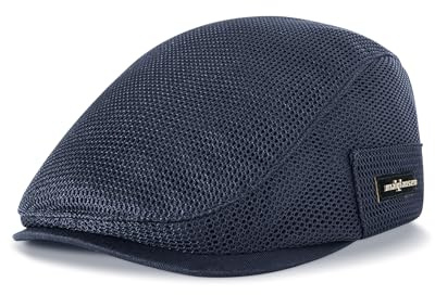 YAMEE Baskenmütze Herren Mesh Atmungsaktiven,Schiebermütze Herren Sommer Casual Sonnenschutz,Schiebermütze für Männer Leicht Weich,Newsboy Cap Vintage Klassiker,Flat Cap Herren Verstellbar,Outdoor