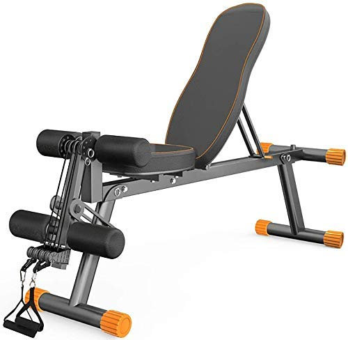 PUFAHAU Bank Flachbank mit 6-Fach verstellbarem Winkel, klappbare Fitnessbank, 300 kg Sicherheitslast, Bauchtrainer, Hebe-Sit-Up-Bank