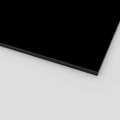 HPL Platten 6mm dick - Vollkern-Schichtstoffplatten für Fassaden Balkon Wandverkleidung Möbel Dekor - Kratzfest Wasserfest UV-beständig Langlebig für Innen & Außen, Schwarz/RAL9005, 30x90cm