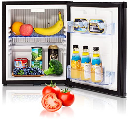 Techomey Frigo 12V 220V, 30L, Frigo Camping car 12V 220V | avec Serrure, 0-10℃, Réfrigérateur Silencieux pour Caravane, Camion, Hôtel, Bureau, Chambre, Noir
