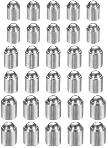 sourcing map 30pcs Ball Point Spring Plungers 5x6mm / 6x7mm / 8x9mm 304 Stainless Steel No Step Positioning Beads Ball Plungers Ball Catch Latch for Door Cupboard Mechanical Devices Furniture