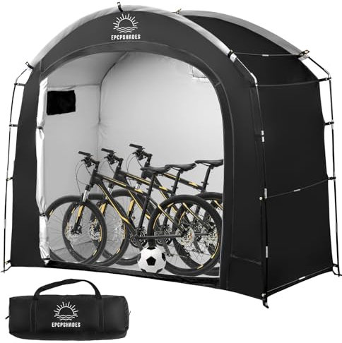 EPCPSHADES Bike Storage Tent sheds for Outdoor,Waterproof Anti-UV Bike Storage Tent Bicycle Motorcycle Shed Shelter Outdoor Backyard Steel Frame PE Cover Zipper, Cabin ZT