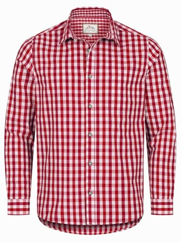 Steigenhöfer - Camicia da uomo a maniche lunghe, modello Basti, combinabile con pantaloni in pelle, traspirante e facile da pulire, tradizionale camicia da uomo per Oktoberfest Wiesn e altre festività
