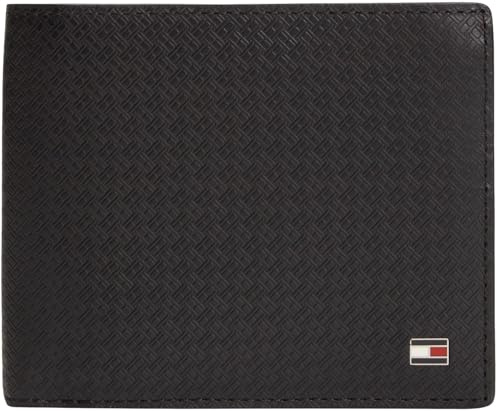 Tommy Hilfiger Herren Geldbeutel Emboss and Coin aus Leder, Schwarz (Black), Einheitsgröße
