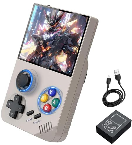 M19 Console di Gioco Portatile Retrò Console portatile,20000+ Giochi, 26 Emulatori,Sistema Linux/Emelec 4.3,Schermo LCD HD da 3,5 pollici,Console portatile gaming,Batteria da 3000mAh (Grigio-64G)