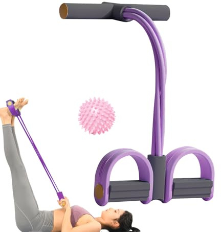 Bande de résistance pour pédale de pied – Corde de tension à 4 tubes, extracteur élastique, cordon de fitness | Outil d'entraînement de yoga durable, accessoire d'exercice abdominaux pour la maison