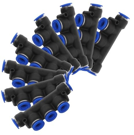 HOLIDYOYO 8pcs Pneumatic Pipe Quick Connectors Plastic Air Hose Fittings Kit Push to Connect Couplings for Air Compressor Tubing with Leak Resistant Precise Connection and Tool Installation