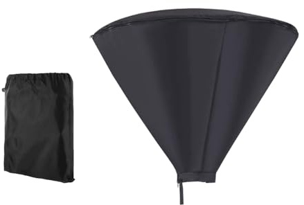 Housse supérieure pour chauffage de terrasse avec sac de rangement, housse imperméable à l'eau et à la poussière en tissu Oxford avec fermeture éclair pour tête de chauffage debout d'extérieur