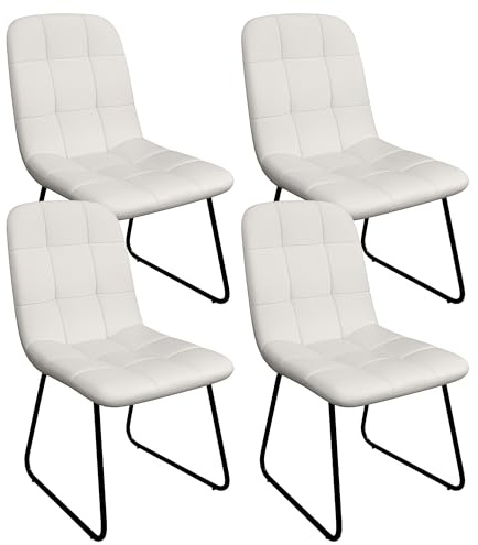 JIEXI Faux Leather Dining Chairs Set of 4 with High Back