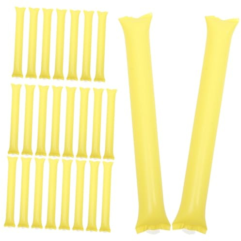 WHAMVOX Palos Inflables De Animadora 50 Unidades Color Amarillo, Generadores De Ruido PE, Bastones Ligeros para Animación Deportiva y Eventos Al Aire Libre