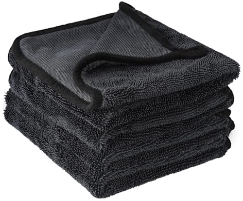 Qacpahucy 4 Piezas Paño de Microfibra Absorbente para Secado – Bayeta Microfibra Mágica Sin Pelusa – Secado Coche para Coche, Hogar, Cocina, Baño y Cristales (40×60 cm)