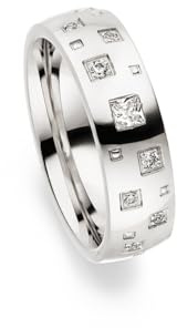 Kolibri Rings Damenring 9 Zirkonia Steine Sterling Silber 925 Verlobungsring - Inkl. Gravur und Etui