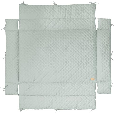 roba Laufgittereinlage roba Style für Laufgitter 75 x 100-100 x 100 cm - Gesteppte Einlage mit Seitenpolsterung - Frosty Green