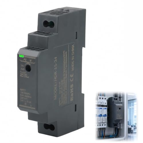 12W Hutschienen Netzteil 5V DC 2.4A Hutschienen-Netzteil Eingang 100-240V AC 50/60Hz, DIN-Schienen-Transformator für Industrielle Automatisierungsgeräte LED Beleuchtung Digitale Produkte