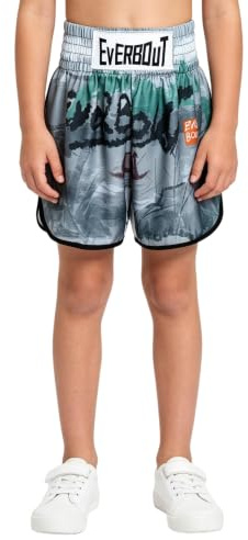 Yhong MMA-shorts för barn, kampbyxor, Muay Thai, korta byxor, kickboxning, korta byxor, pennbyxor, grafiska sportshorts, cykelshorts, byxor, MMA, GRÅ, 122-128