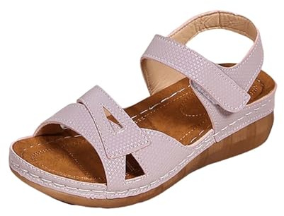 Women's Roman Summer Wedge Sandals – Women's Large Size Sandal Open Toe Bare Feet Platform Sandal Ankle Strap Casual Beach Holiday Barefoot Chic Sandalette