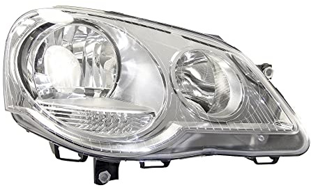 BESTPRICE 1x Hauptscheinwerfer vorne rechts H7 / H1 Frontscheinwerfer mit Stellmotor für Leuchtweiteregulierung, Kompatibel mit VW POLO (9N_, 9A_)
