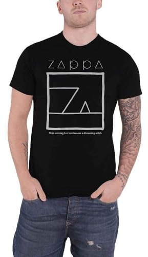 Frank Zappa Maglietta da uomo Drowning Witch, vestibilità aderente, colore nero, Nero, S