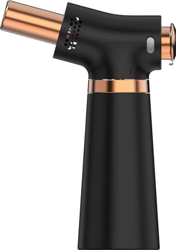 O-Grill Cocktail & Flame Torch for Cooking | Professional Culinary Torch - Metallic Colour with Piezo Ignition & Adjustable Butane Flame - Cocktails, Steak, Fish, Pastries, Sushi Made in Taiwan