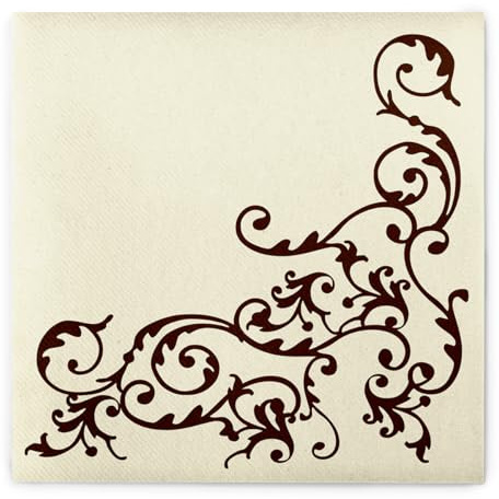 Mank Airlaid Servietten 40x40 cm perfekt für Gastronomie und Feiern edel festlich stoffähnlich und saugstark 50 Stück Pomp (Creme-Mocca)