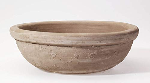 CIOTOLA IN TERRACOTTA E SOTTOVASO IN TERRACOTTA, DIAMETRO CM. 32, ALTEZZA CM. 11 COLORE ANTICO VASO PIANTE GRASSE MINI CACTUS SUCCULENTE BONSAI AROMATICHE